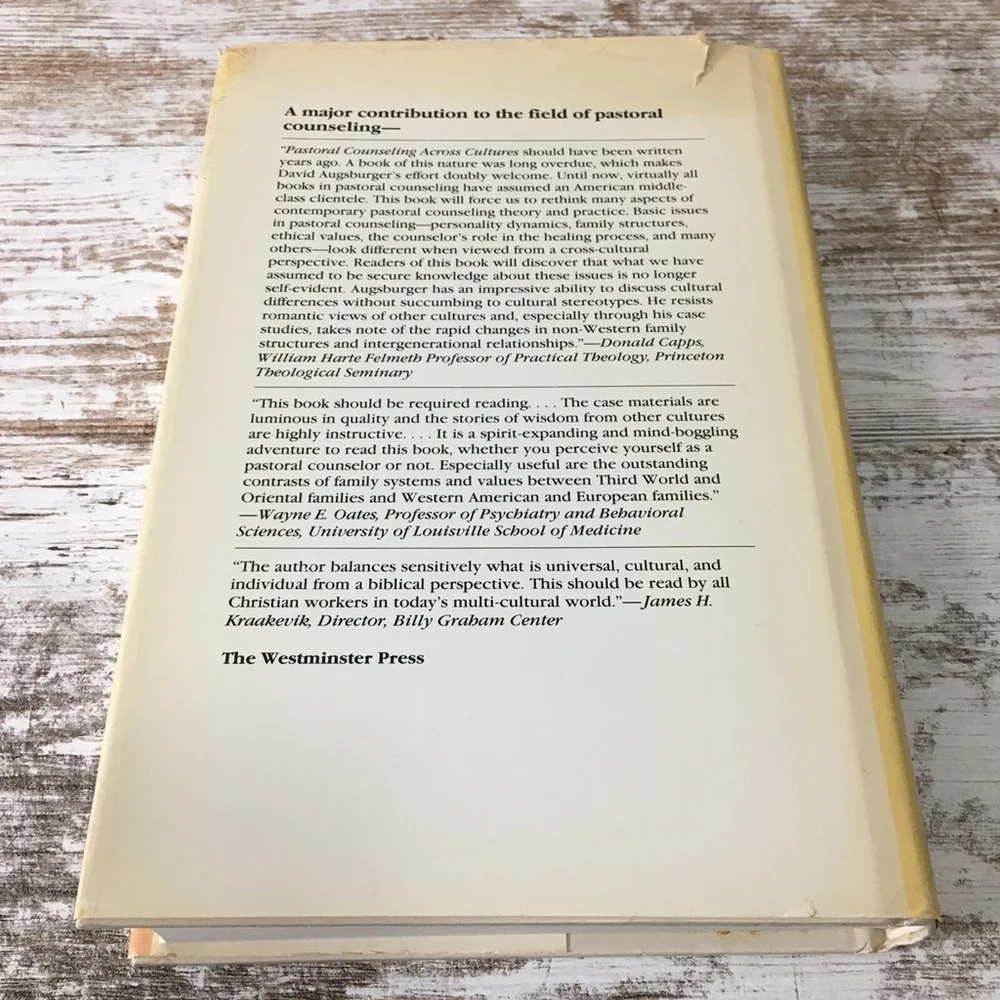 Pastoral Counseling Across Cultures By David W. Augsburger